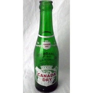 Canada Dry Ginger Ale Bottle Pop Soda Green Glass Duraglas 7 oz ACL Jamaica Vtg
